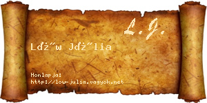 Löw Júlia névjegykártya